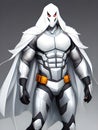 silver warrior with armor on dark background, Ai Generated