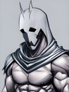 silver warrior with armor on dark background, Ai Generated