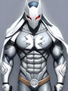 silver warrior with armor on dark background, Ai Generated