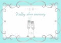 Silver wedding anniversary card Royalty Free Stock Photo