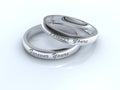 Silver wedding rings Royalty Free Stock Photo