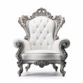 White Royal Chair White Background Royalty Free Stock Photo