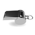 Silver Whistle Side View Royalty Free Stock Photo