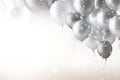 Silver and white balloons with sparkles