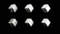 silver and White Dice on a Black background, 3d render Royalty Free Stock Photo