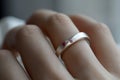 Silver or white gold cocktail ring with pink sapphires closeup. Precious gems and metals, natural gemstone jewelry Royalty Free Stock Photo