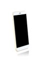 Silver white modern smart phone isolated.