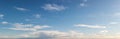 Silver and white wispy clouds in blue sky panorama Royalty Free Stock Photo