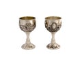 Silver wine-glasses isolated