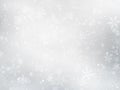 Silver winter Christmas background with snowflakes Royalty Free Stock Photo