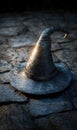 A silver wizard hat, shimmering with magic Royalty Free Stock Photo