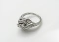 Silver women`s vintage design ring with diamonds