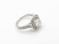 Silver women`s vintage ring with diamonds Royalty Free Stock Photo