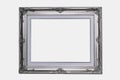 silver wood frame on isolated white background