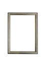 Silver wooden frame for photographs and paintings isolated on white background. Path saved. Royalty Free Stock Photo