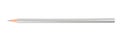 Silver wooden pencil on white background. School stationery