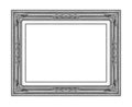 Silver wooden picture frame isolated on white Royalty Free Stock Photo