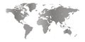 Silver world map on white background. Vector EPS10 Royalty Free Stock Photo
