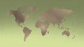 Silver worldmap over greenish background
