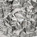 Silver wrinkled foil texture for background Royalty Free Stock Photo