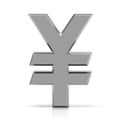 Silver yen currency. Japanese yen sign symbol