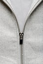 Silver zip on woolen fabric