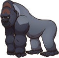 Silverback Gorilla. Vector clip art illustration with simple gradients. All in one single layer.