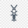 Silverfish concept vector linear icon isolated on transparent ba