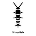 Silverfish icon vector isolated on white background, logo concept of Silverfish sign on transparent background, black filled