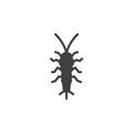 Silverfish insect vector icon