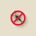 Silverfish silhouette. Pest icon stop sign