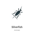 Silverfish vector icon on white background. Flat vector silverfish icon symbol sign from modern animals collection for mobile