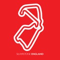 Silverstone circuit, England. Motorsport race track vector map Royalty Free Stock Photo