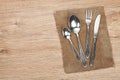 Silverware or flatware set of fork, spoon and knife Royalty Free Stock Photo