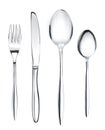 Silverware or flatware set of fork, spoons and knife Royalty Free Stock Photo