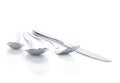 Silverware or flatware set of fork, spoons and knife Royalty Free Stock Photo