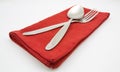 Silverware fork napkin Royalty Free Stock Photo
