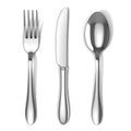 Silverware over white background