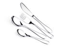 Silverware set - fork, knife, and two spoons Royalty Free Stock Photo