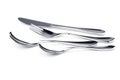 Silverware set - fork, knife, and two spoons Royalty Free Stock Photo