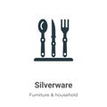 Silverware vector icon on white background. Flat vector silverware icon symbol sign from modern furniture and household collection