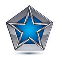 Silvery blazon with pentagonal blue star, can be used in web