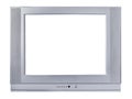 Silvery frame of a TV set on a white background Royalty Free Stock Photo
