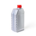 Silvery measuring bottle with red lid. Brake fluid Royalty Free Stock Photo