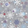 Silvery seamless Christmas pattern Royalty Free Stock Photo