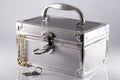 Silvery suitcase-box Royalty Free Stock Photo