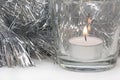 Silvery Tinsel and Candle