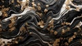 Silvery Whispers: Black Forest Marble\'s Dramatic Symphony. AI Generate