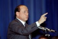 Silvio Berlusconi speaks during a political conference