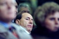 Silvio Berlusconi in the stands at San Siro Stadium during an AC Milan soccer match